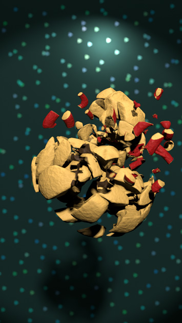 Picture of Cinema 4D Low Poly Animation - Floating Islands at night